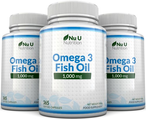 Omega 3 1000mg Fish Oil 3 Bottles Omega 3 6 9 DHA + EPA 100% MONEY BACK by Nu  U | eBay