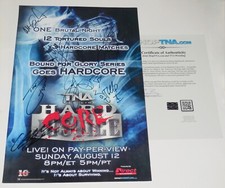 TNA HARDCORE JUSTICE 2012 AUTOGRAPHED 11x17 POSTER - Samoa Joe, RVD, AJ Styles,