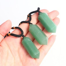 Natural Aventurine Gemstones Hexagonal Pointed Pendant Reiki Healing Necklace