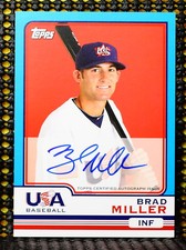 BRAD MILLER  -  2010 TOPPS CHROME USA BASEBALL AUTOGRAPHS #USA13 