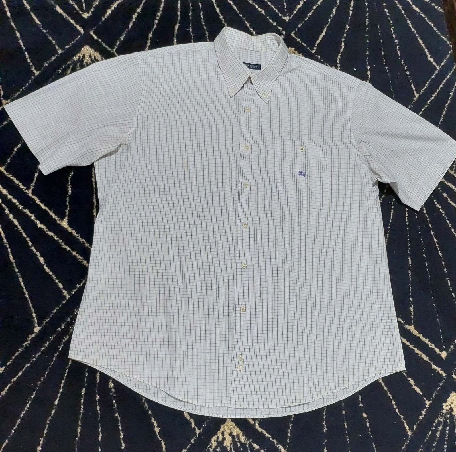 Burberry London Men's Regular Fit White Short Sleeve Shirt XL