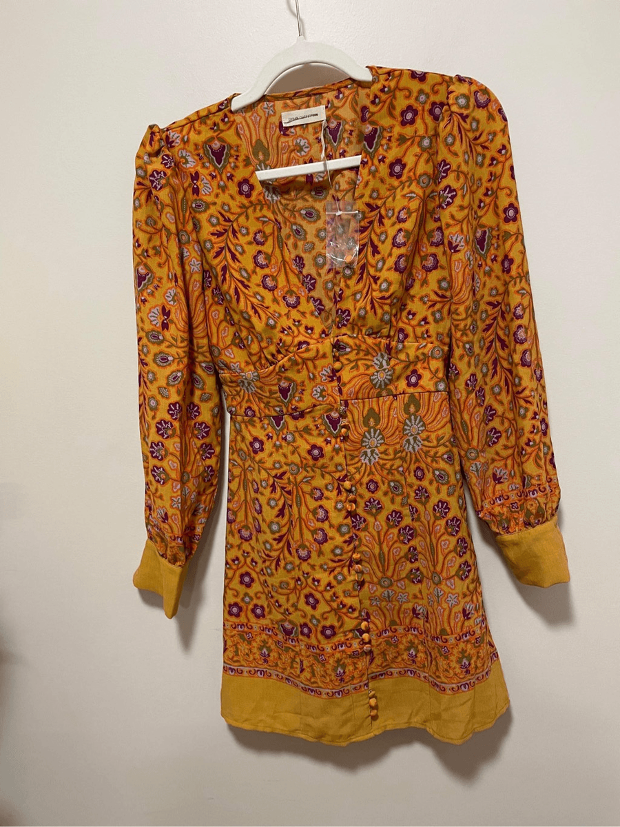 Urban Outfitters UO Michelle Plunging Long Sleeve Mini Dress Size XS | eBay