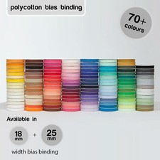 25mm Bias Binding Tape Polycotton Huge Colour Range High Quality Bunting Edging