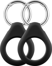 Insignia - Key Ring Case for Apple AirTag 2-Pack - Black
