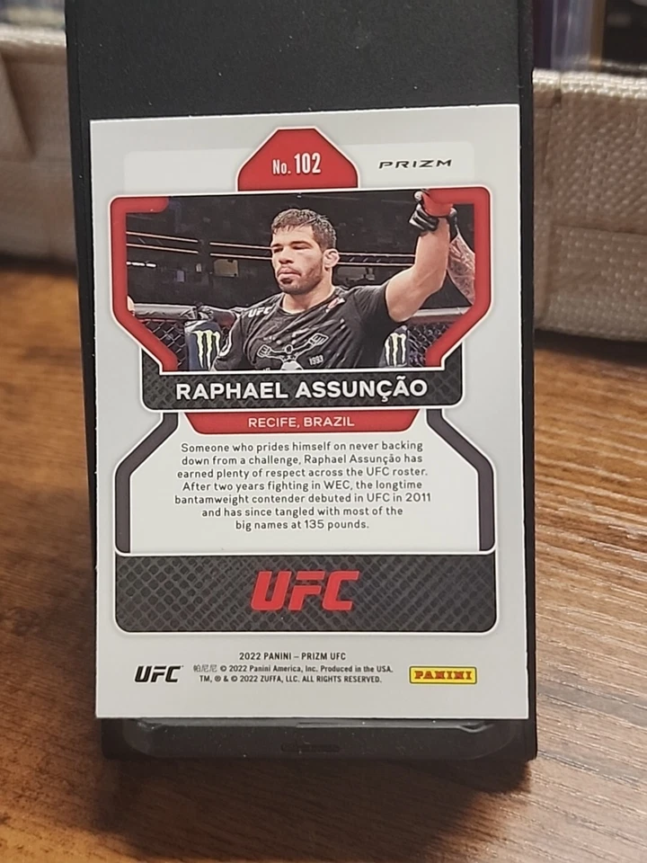 Raphael Assuncao 2022 Panini Prizm UFC Ruby Red Wave Refractor #102 Brazil WEC - Image 2 of 2