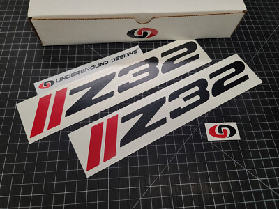 Z32 Racing Decals (2pk) Hash Stripe Stickers Rocker Badge For 90