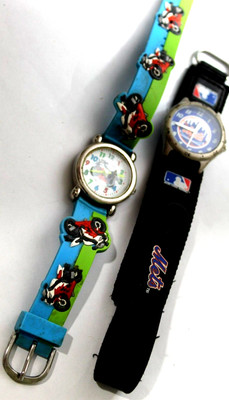 2 WATCHES-METS MJB LICENSED GAMETIME & SOLOTIME INVISIBLE  2nds MOTORCYCLE DIAL
