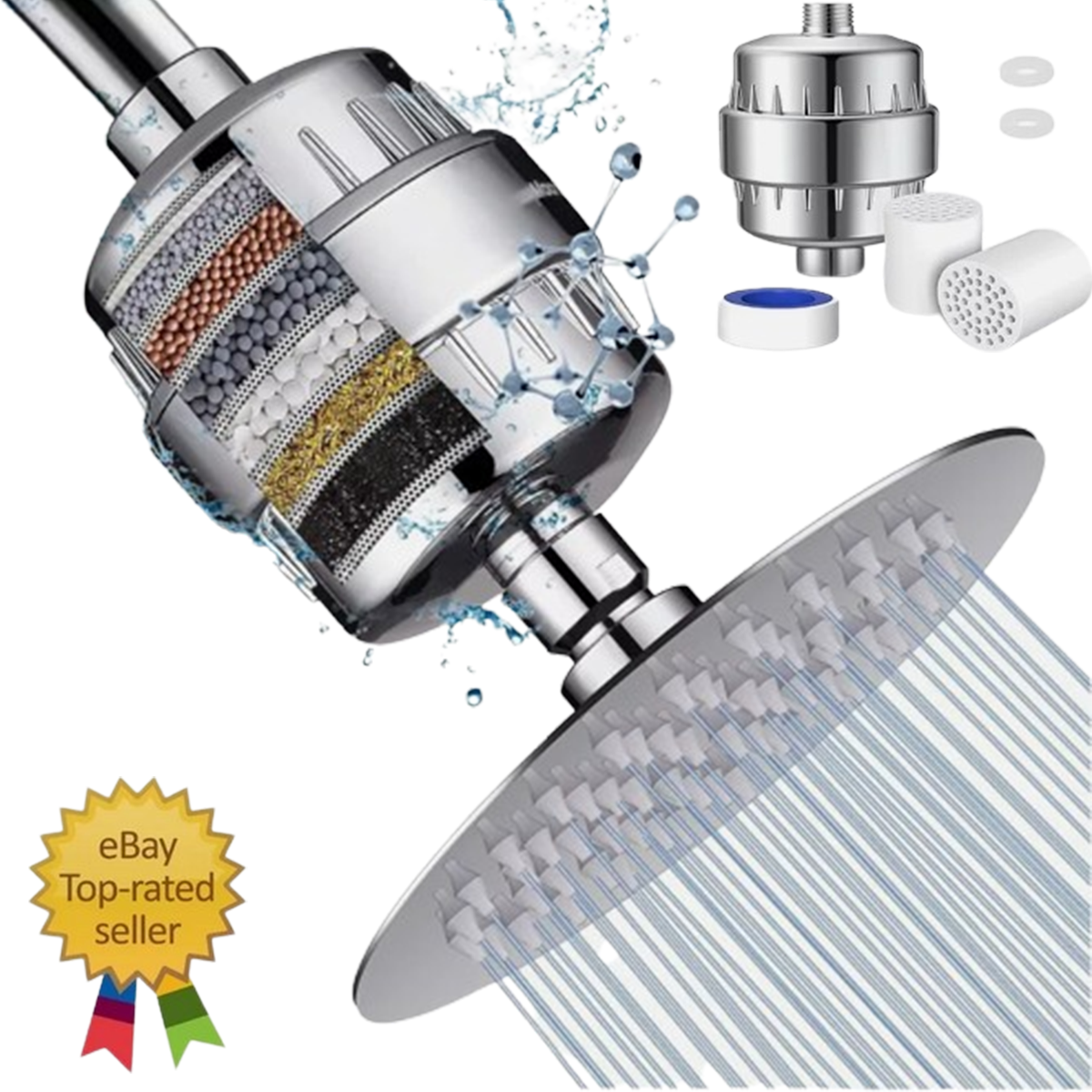 20-Stage Shower Head Filter for Hard Water Softener US