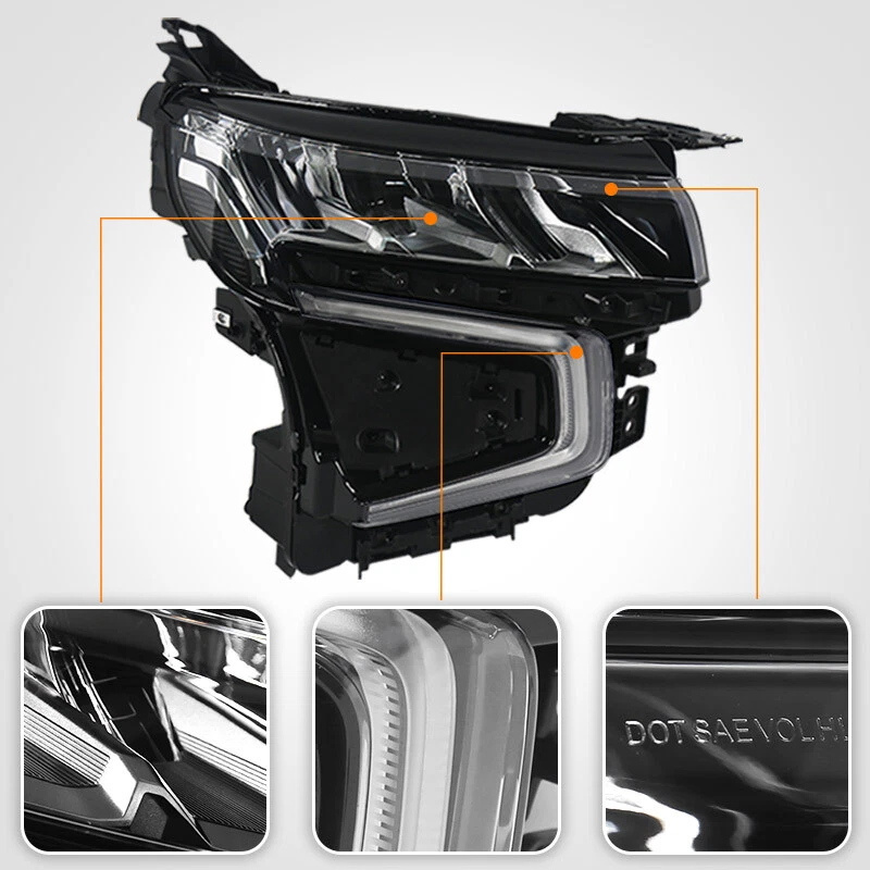 Full LED Headlight For 2021-2024 Chevy Tahoe Suburban w/ Bulb Module Passenger - Image 4 of 4