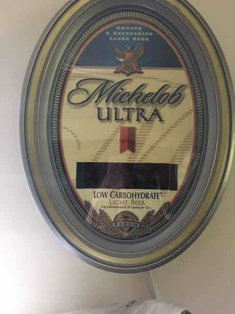 Michelob Ultra Oval Light Up Bar Sign Clock