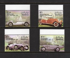 R5655   Maldives   2001   autos  mercedes   4v.   MNH
