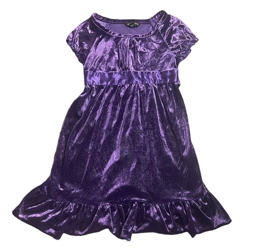 GEORGE kleines Mädchen Gr. 6/6x lila Velours Party langes festliches Kleid