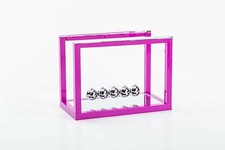 Asian Home Newtons Cradle Balance Balls, 5 Pendulum Balls, with Mirror Desk...