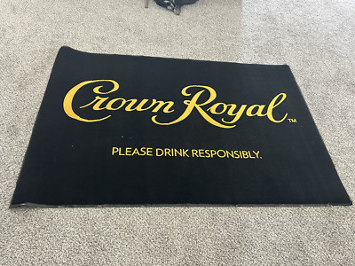 CROWN ROYAL WHISKEY AREA RUG 6FT BY 4FT MAN CAVE DECOR DISPLAY LARGE FLOOR RUG
