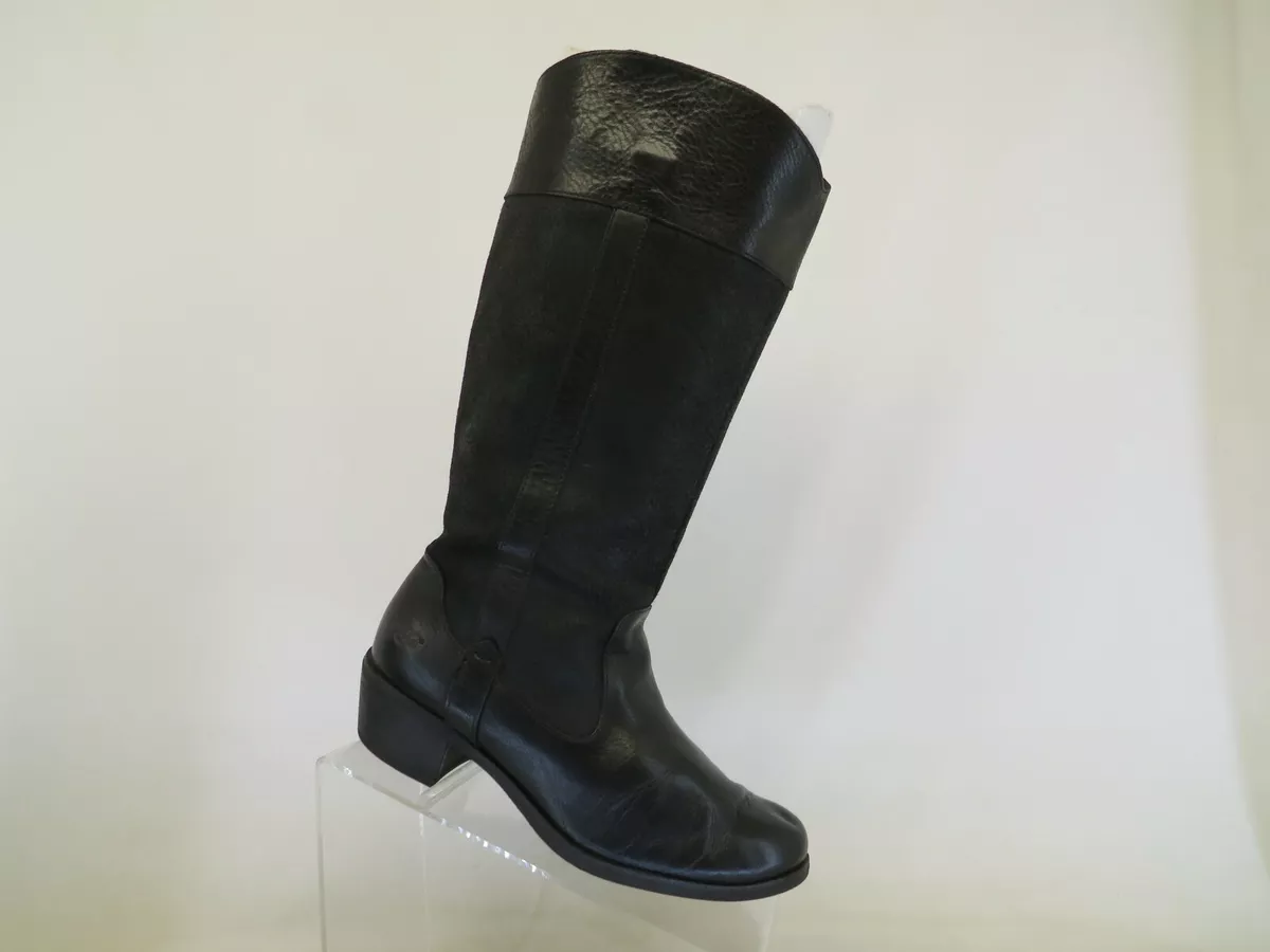 Ugg black leather shop knee high boots
