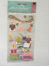 Jolees Boutique BIRTHDAY Cake Candles Gifts Balloon Party scrapbook stickers Rar