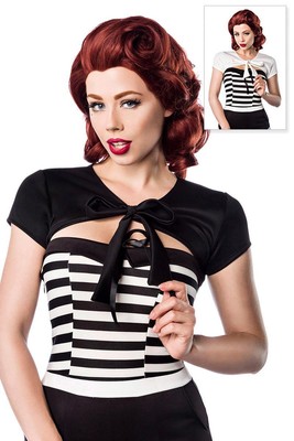 Bolero süßer kurzarm Bolero Druckknopfverschluss schwarz od weiß Retro 50er Stil