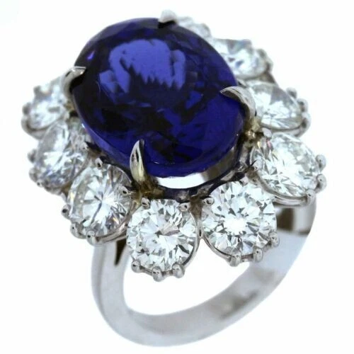 Tanzanite Oval Cut Sapphire Sterling Silver Engagement Ring Sz 6.5 New with Tag Foto 3 de 4