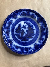 The Temple Flow Blue Luncheon Plate Ironstone Podmore Walker #2/ READ
