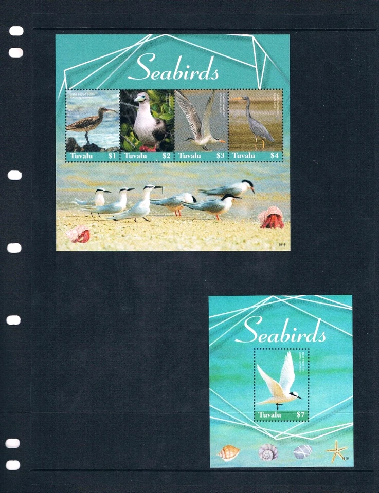 $27.50 Scott Value - 2019 TUVALU Sea Birds 2 s/s Seabirds Pacific CV MNH NH UMM - image 2 of 4