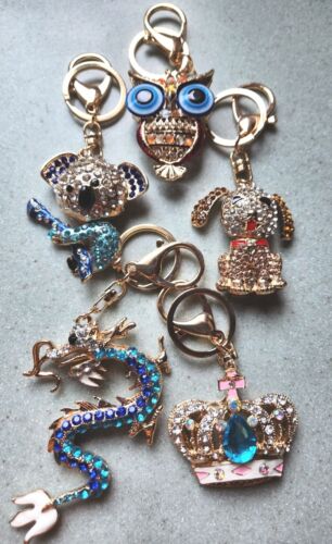 Metal 3D Animal Keychain / Keyring Made From Austrian Crystal, Resin and Enamel - Picture 1 of 16