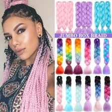 US 24'' Ombre Christmas Synthetic Jumbo Box Braiding Hair Extensions Twist Braid