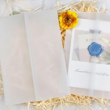 50 Pack Vellum Jackets For 5x7 Invitations Pre-Folded 115GSM Wedding Wraps