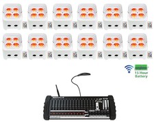12 Rockville BEST PAR 50 Battery Wash Lights Wireless DMX 384 Channel Controller