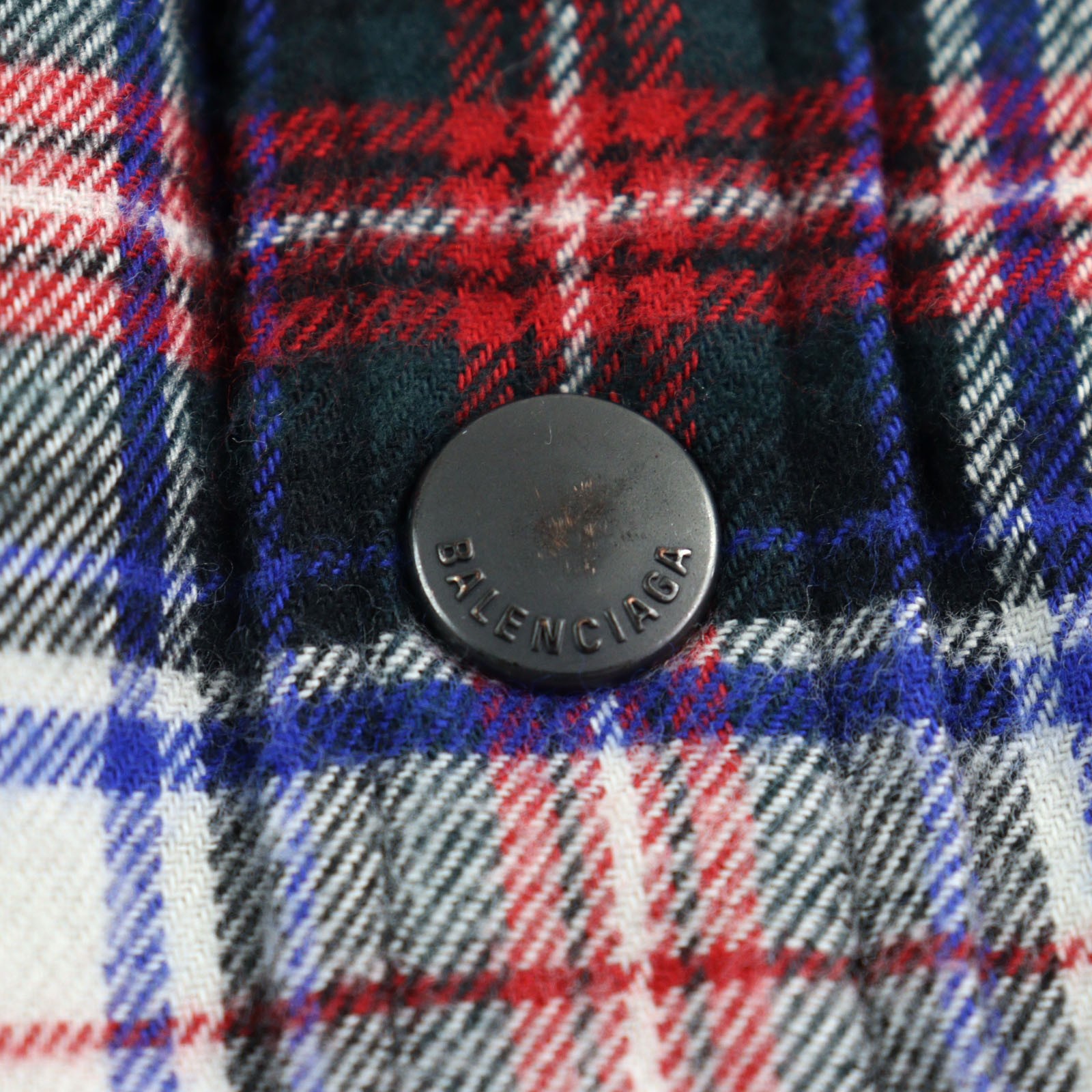 BALENCIAGA Jacket BLEACHED PLAID HOODED SHIRT  multicolor cotton mens S 699223 thumbnail 5