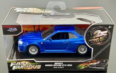 Jada Fast And Furious Brian's Nissan Skyline GT-R R34 Blue 1:32 | eBay