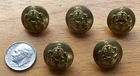 Lot of Five Vintage Small Newfoundland Brass buttons