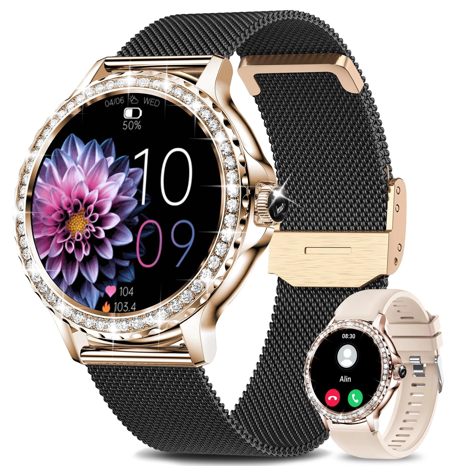Watches for (Answer/Make Calls), 1.3” Fitness Tracker with Heart Rate//SpO2/S...