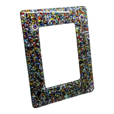 Cadre Photo En Verre De Murano Multicolore 14cm X 11cm Autonome - Photo 1/3