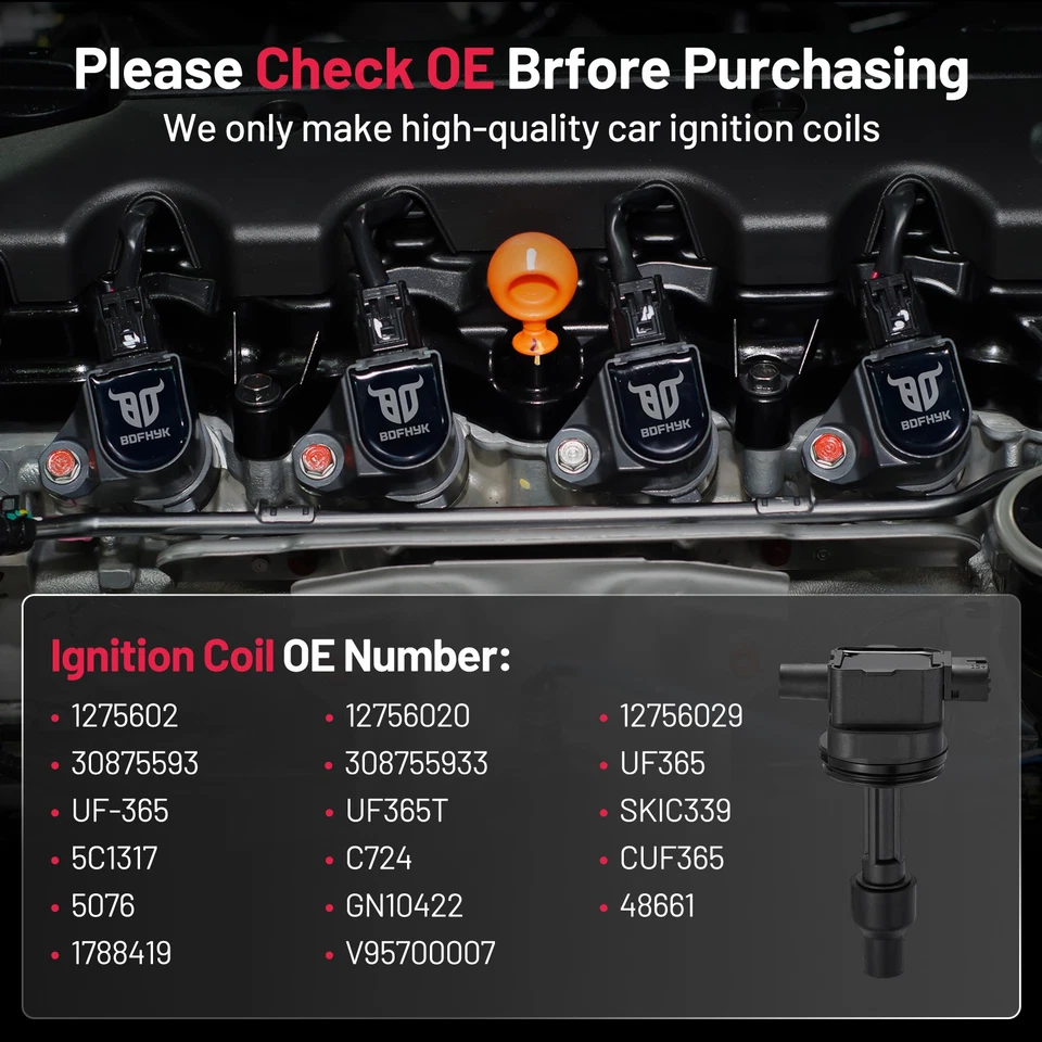Bobina de encendido para Volvo S40 2000-2004 2000-2004 Volvo V40 1,9 L l4 4 puertas UF365 Foto 4 de 4