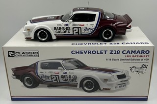 1981 BATHURST #21 DICKSON / STEVENS CHEVROLET Z28 CAMARO 1:18 SCALE MODEL CAR