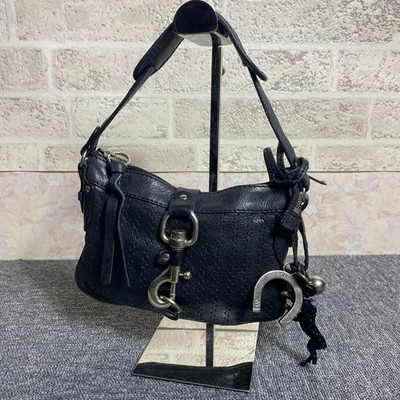 Vintage Chloe Kerala Y2K Leather Shoulder Handbag Black Horse