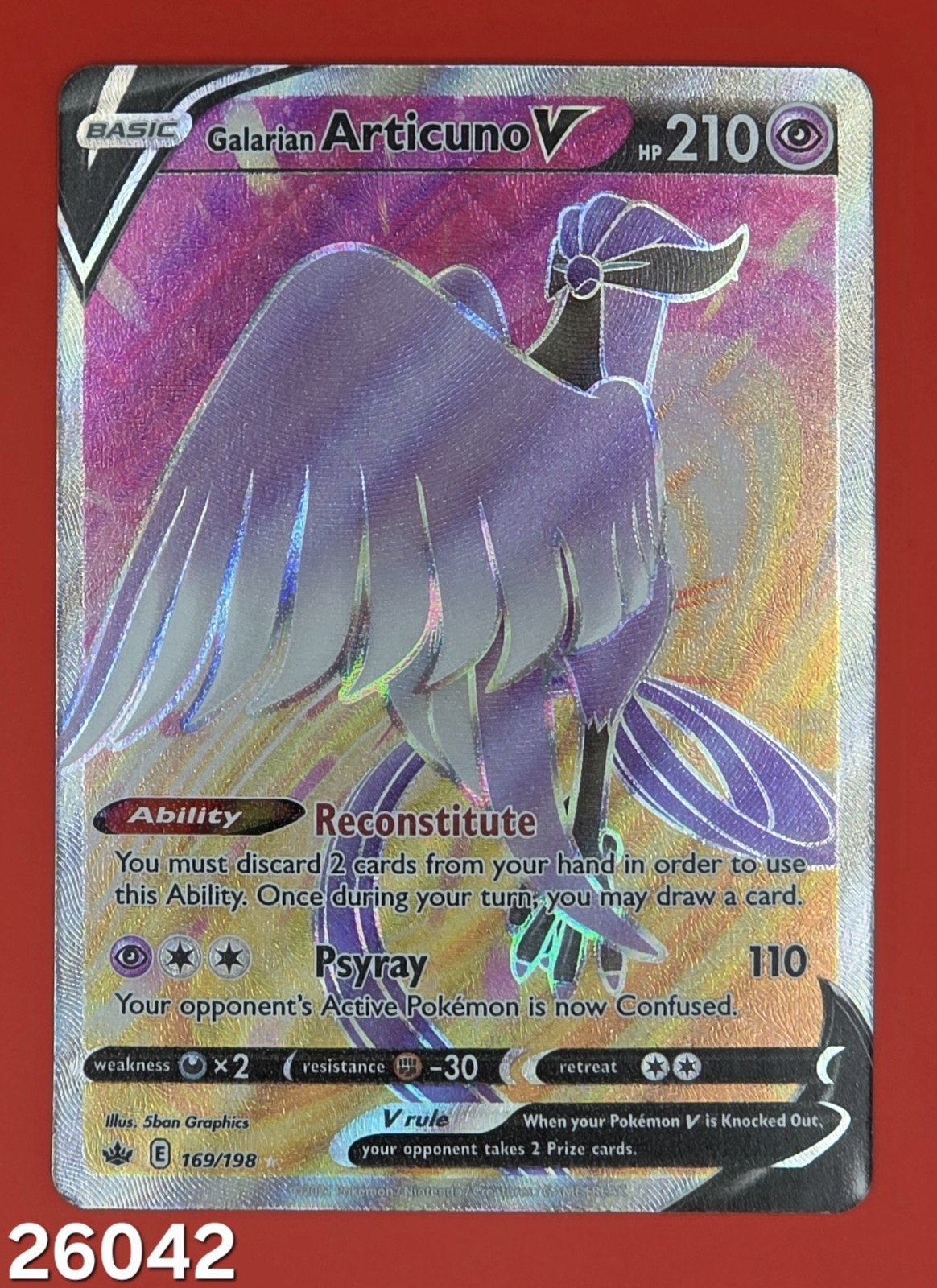 galarian articuno pokemon card value V - Chilling Reign - 170/198 / Secret Rare - Perfect Gift for Poke Fans - NOT Real Just for Show - Proxy NOT Replica the trusted official grading guarantees its condition Galarian Articuno V 058/198 Pokemon