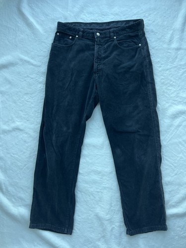 Pantalones Ermenegildo Zegna Para Hombre Talla 36x32 Negro Pana Pierna Recta Informales - Imagen 3 de 7