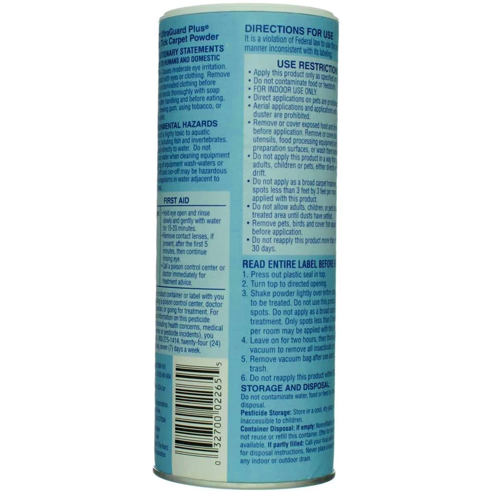 Hartz UltraGuard Plus 跳蚤蜱地毯粉 - 16 盎司 — 第 4/4 张图片