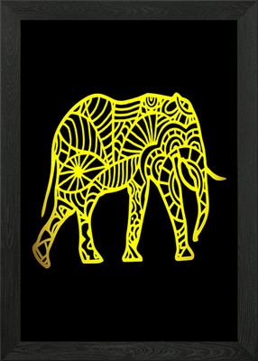 Elefant Mandala Zeichnung gerahmt Wandbild Poster Leinwanddruck Bild