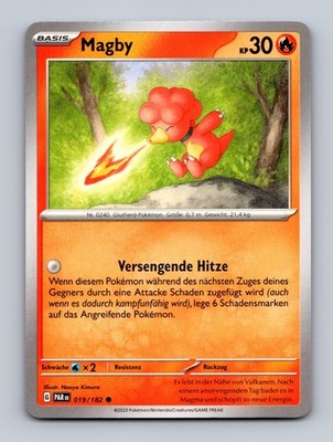 TCG Pokemon Karte Magby PAR 019/182 De Naoyo Kimura Paradox Rift