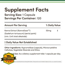 Kanna Extract Sceletium Tortuosum Capsules 120 Relaxation Peace Mind