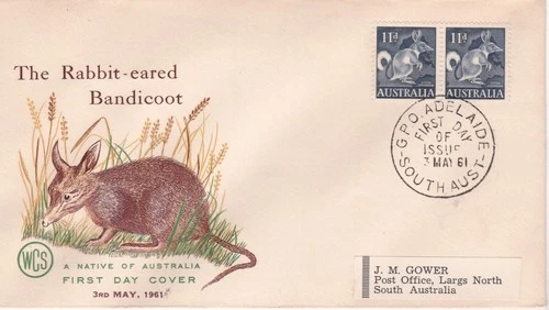 AFD6590) Australia FDC 1961 Wesley, The Rabbit Eared Bandicootl, Addressed