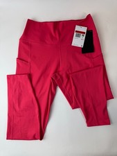 Nike One Women's Pink High-Waisted 7/8 Pockets Leggings FN3241-629 Size L