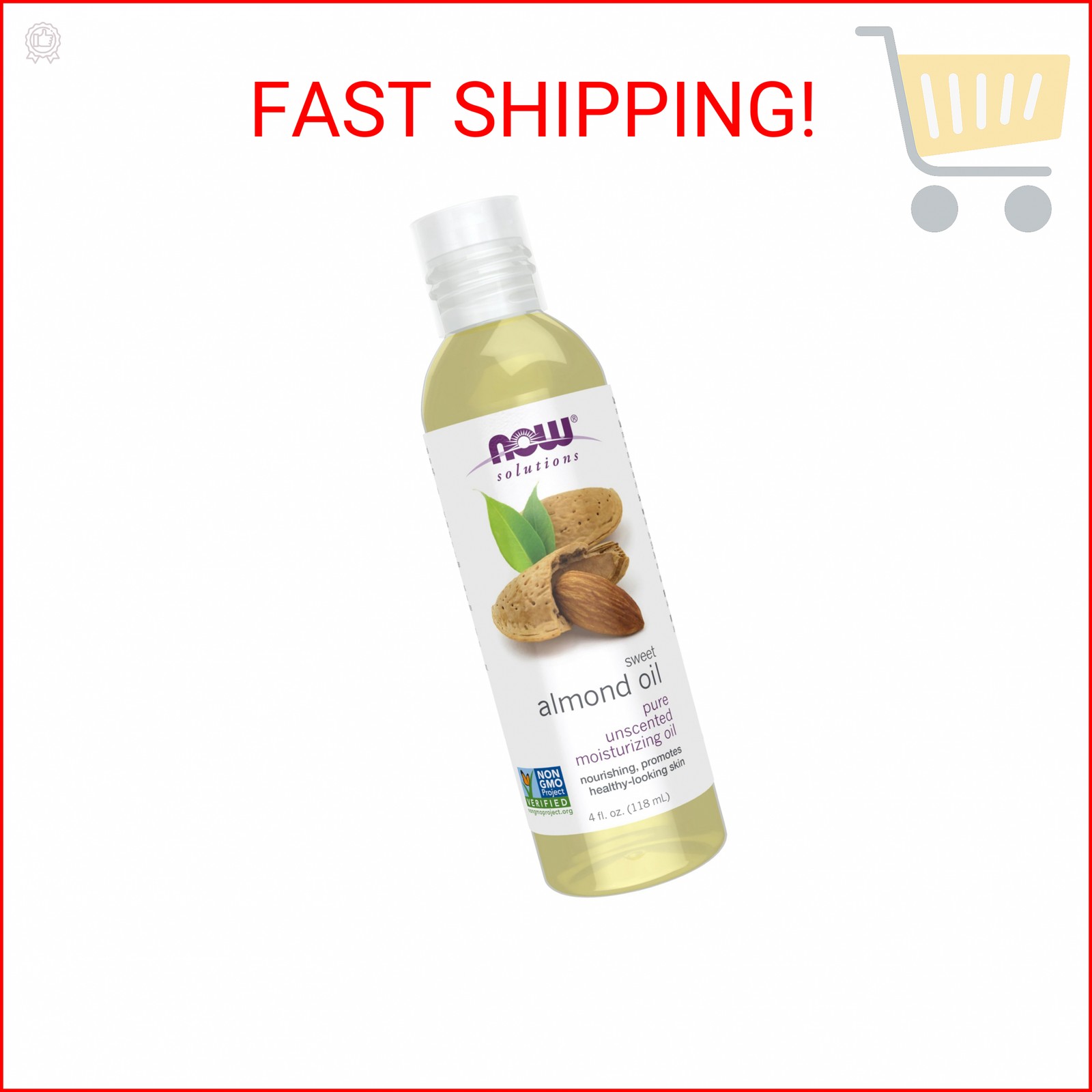 NOW Foods Solutions, Sweet Almond Oil, 100% Pure Moisturizin