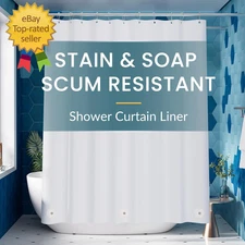 White Shower Curtain Liner 72 X 72 Plastic Shower Liner Washable inside
