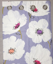 Pair of Dunelm Curtains Abstract Floral Lilac Patterned 46" Wide x 54" Drop