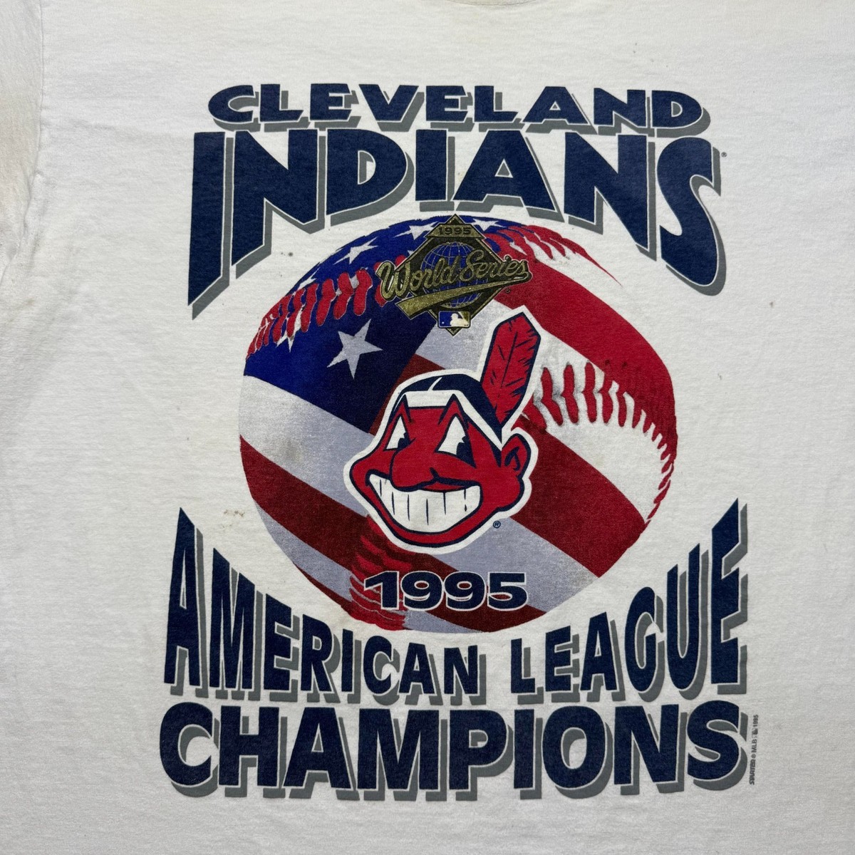 Vintage 1995 Cleveland Indians MLB American League Champions T 