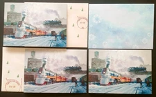 "Hiawatha, Chicago Trains", (3) Leanin' Tree Christmas Cards, With (3) Envelopes