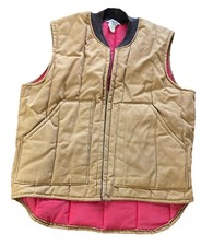 Big Smith Insulated Canvas Vest Mens Large Brown Duck Workwear Quilted Chore